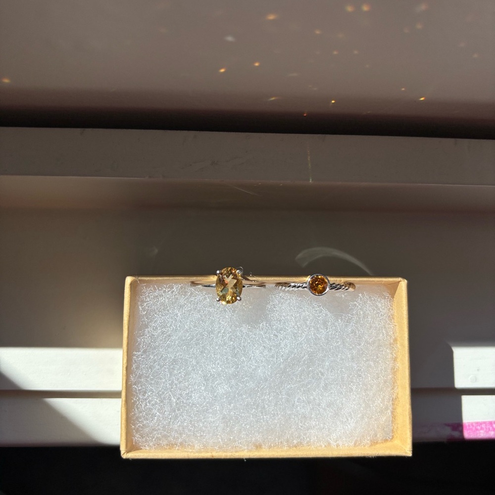 Citrine & Topaz Ring set | size 6 | November birthstone | Never Worn